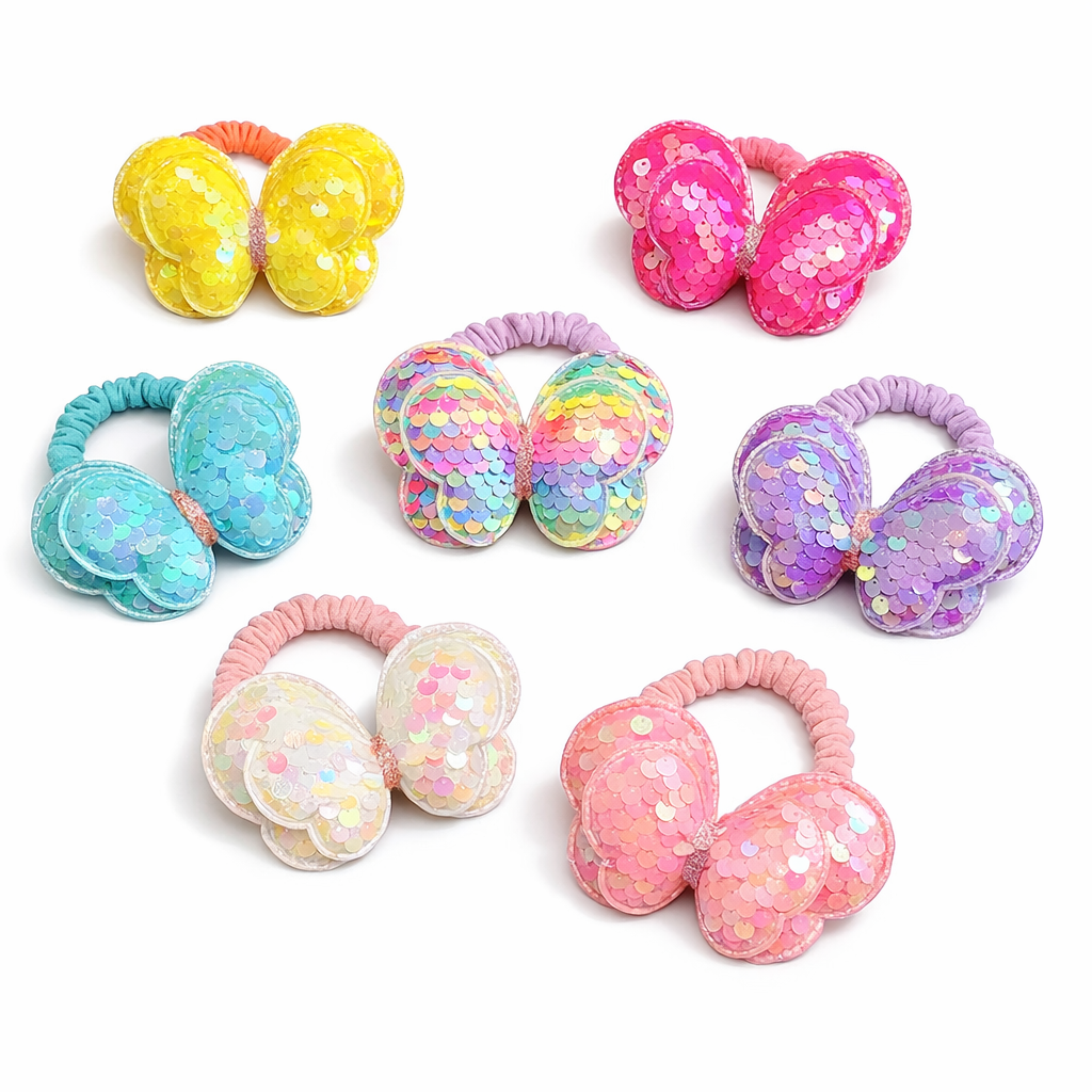 Sequin Butterfly Hair Ties