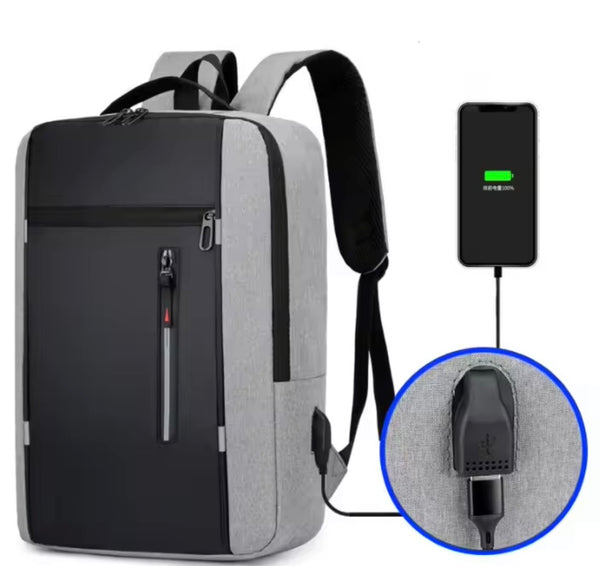 Laptop backpack with USB charging port