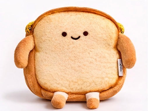 Cute Toast Plush Crossbody Bag