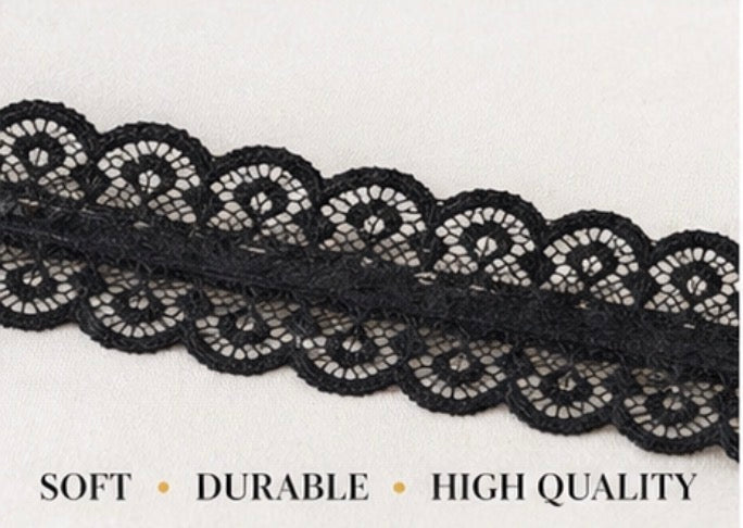 Black Lace Trim Ribbon 5 Yards
