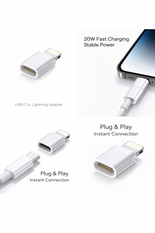 USB-C to Lightning Adapter Fast Charging Converter for iPhone & iPad
4 pack