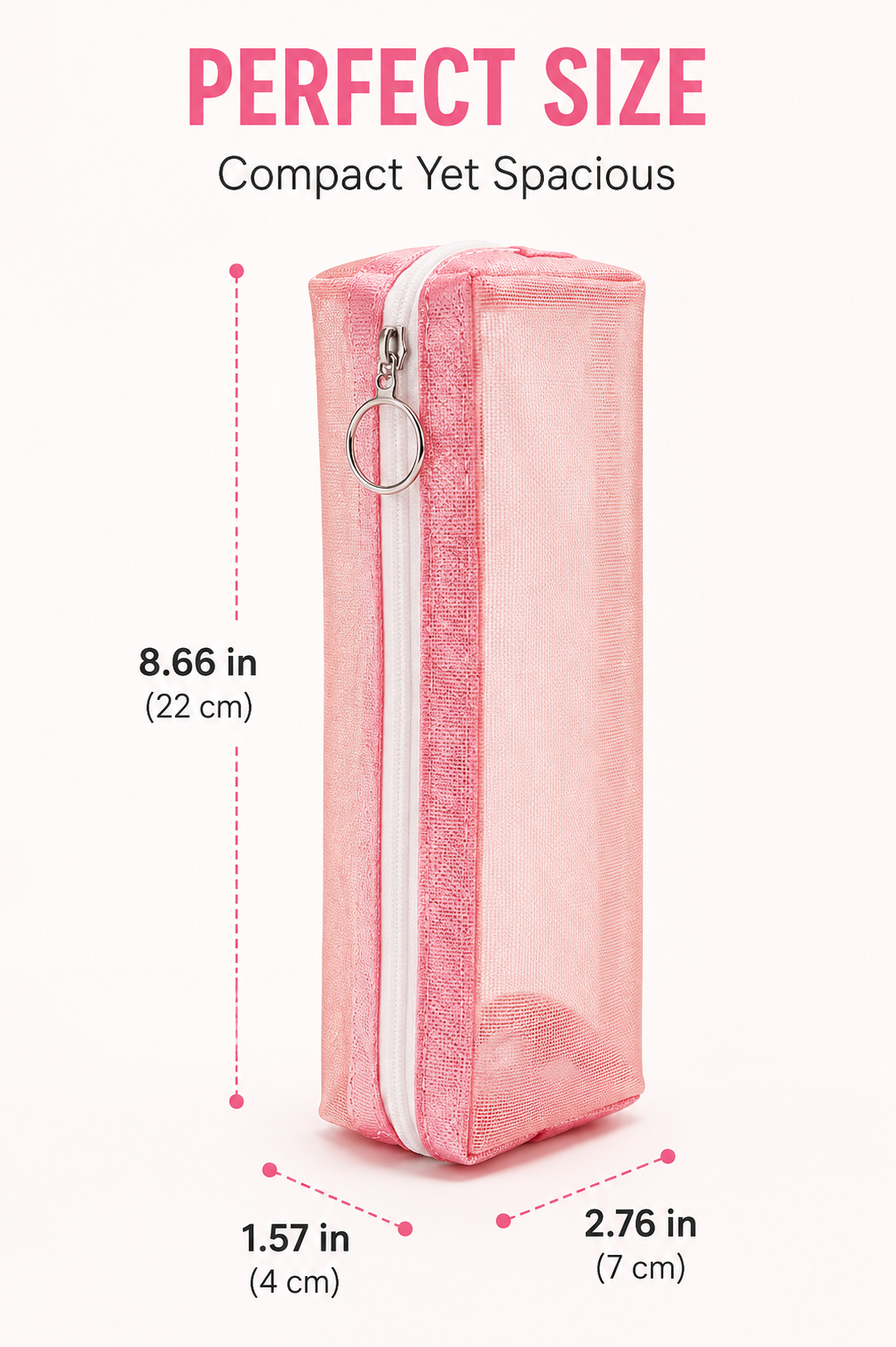 (2 pack )Transparent Mesh Pencil Case