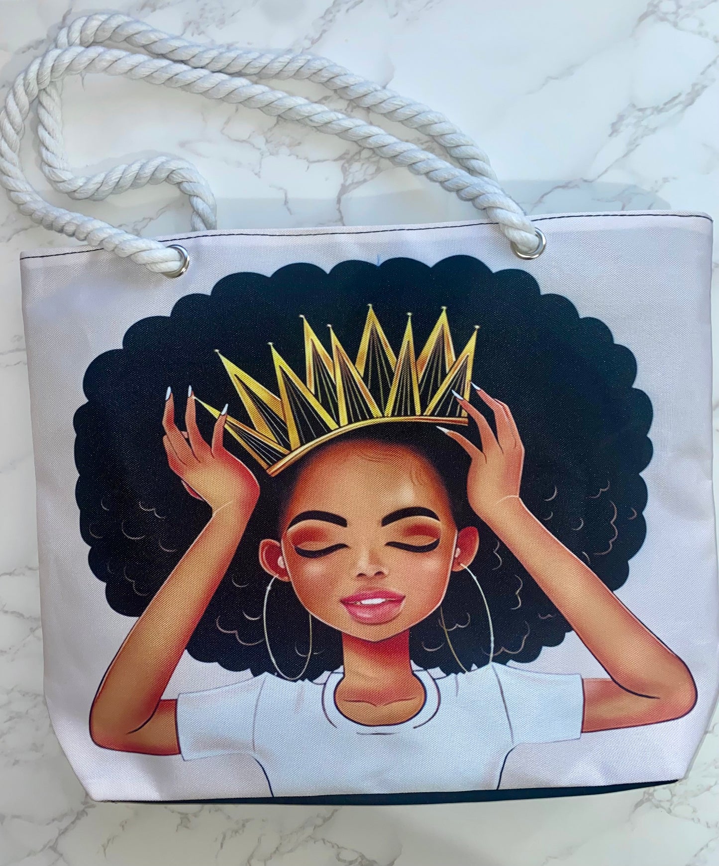 Chic White Tote Bag with Unique Artistic Design 18x13x4.5 Inches Versatile for Everyday Use Shopping or Special Occasions