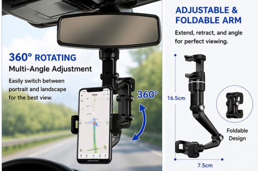 Rear View Mirror Phone Holder