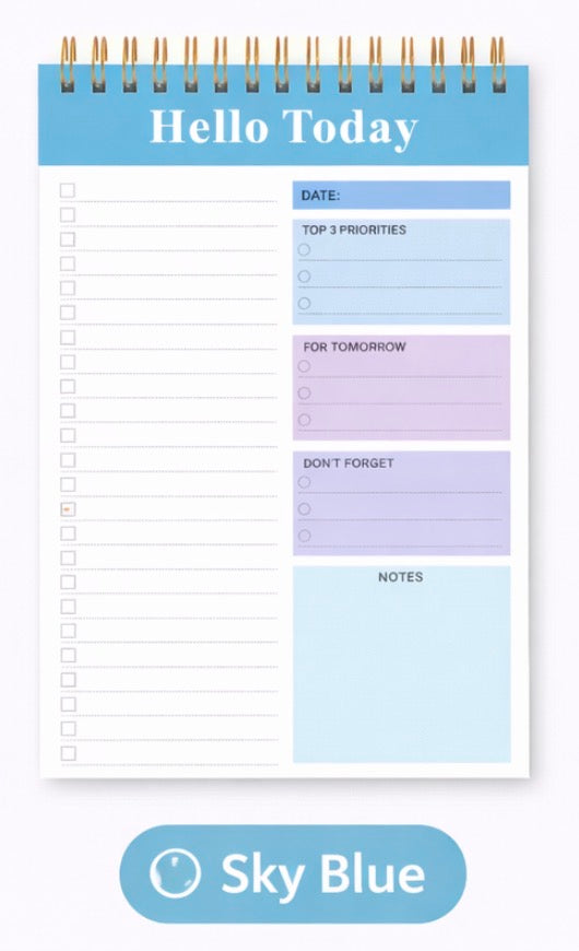 Hello Today Daily Planner Notepad