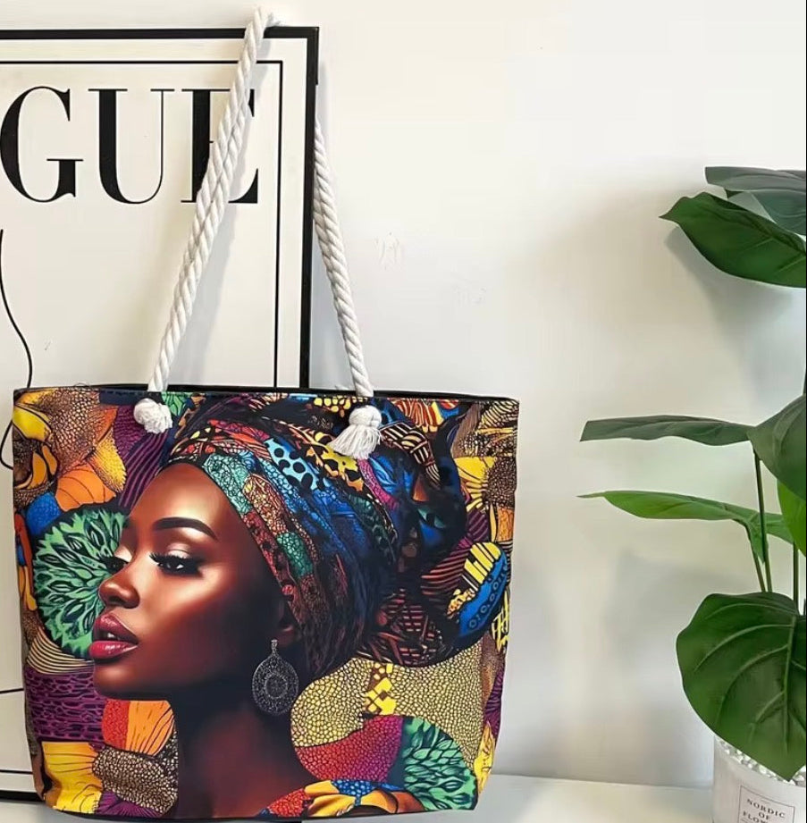 Colorful Patterned Tote Bag Stylish Vibrant Design