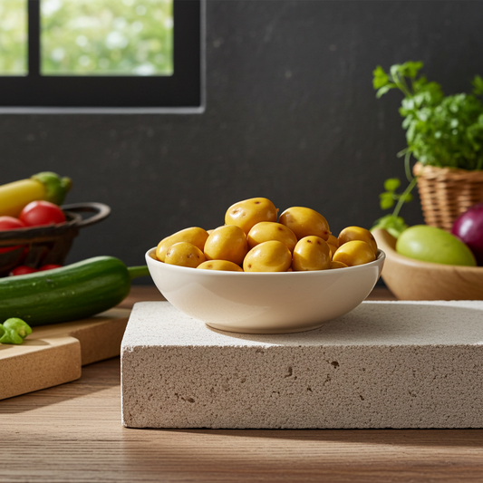 Mini Faux Potatoes - 40 Pack Realistic Looking Fake Potatoes for Kitchen Decor & Food Photography Decorative Fruit Ornaments Plants