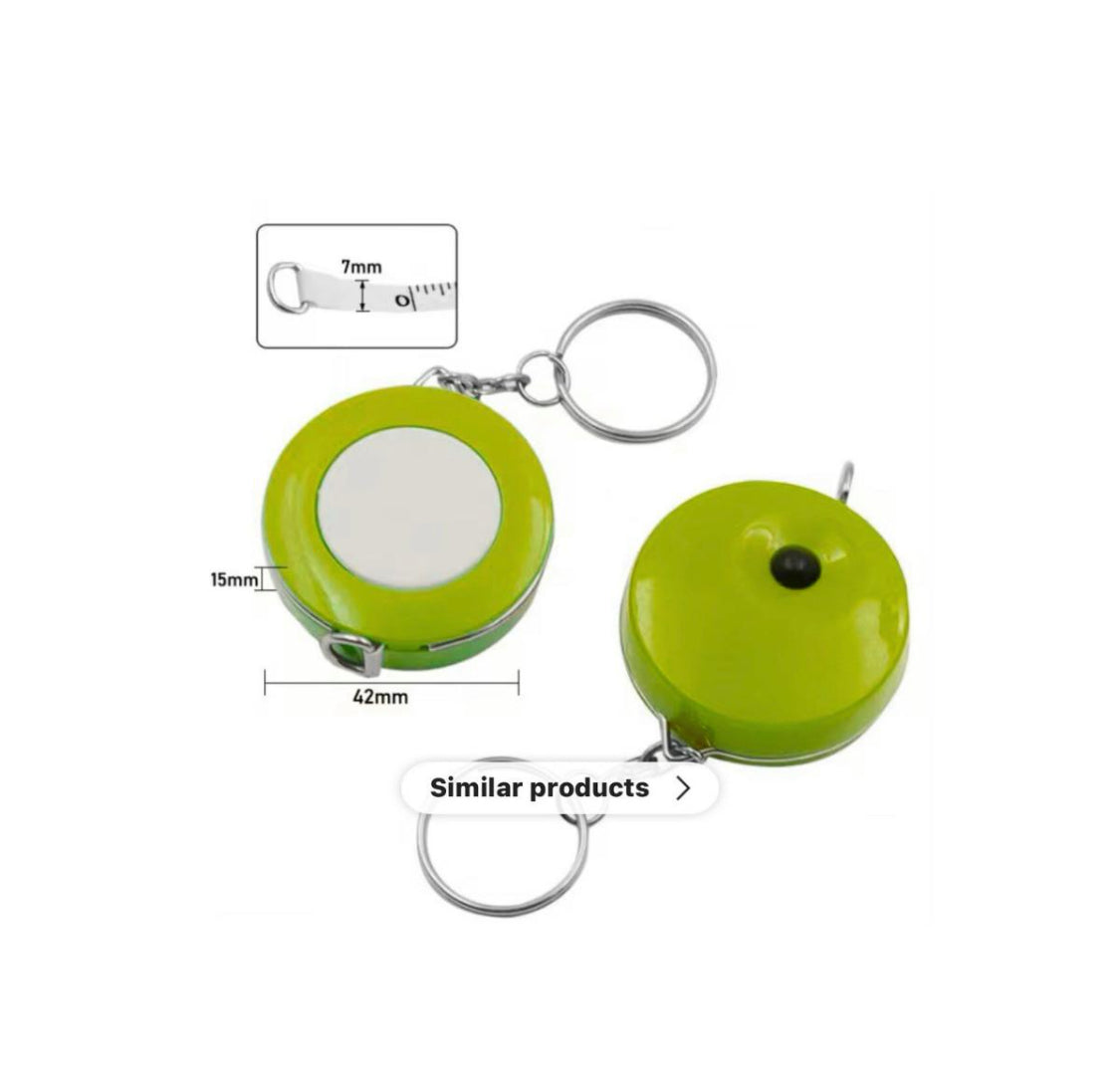 2 pack Retractable Measuring Tape with Keyring, 60 Inches, Neon green and White Double-Sided Portable Soft Tape Measure