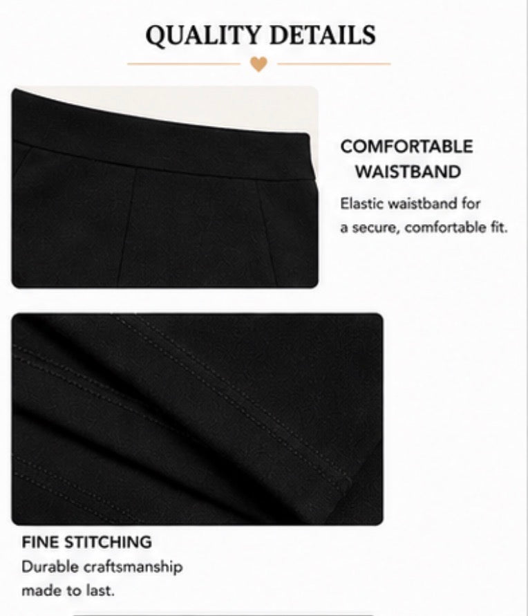 Women’s High Waist Pencil Skirt – Stretch Knee Length Business Casual Pull-On Midi Skirt for Office, Work & Everyday Wear