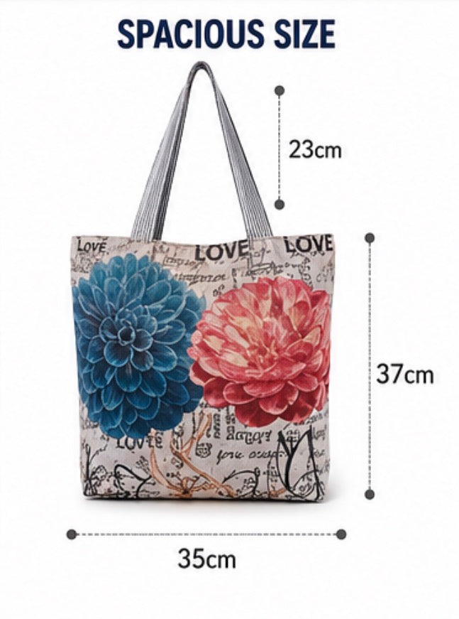 Large Capacity Floral Tote Bag
