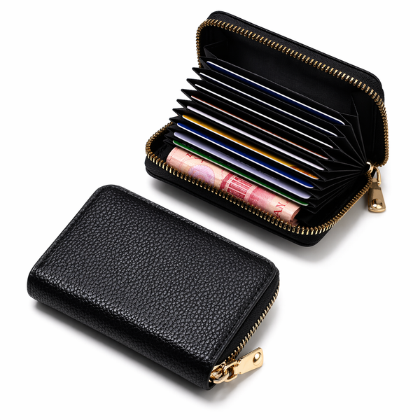 RFID Blocking Zipper Card Holder Wallet – Slim Compact Organizer