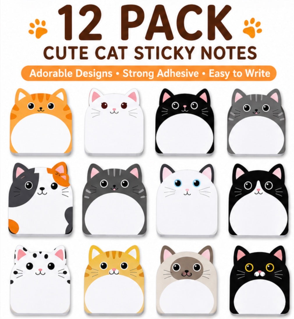 Cute Cat Sticky Notes Set