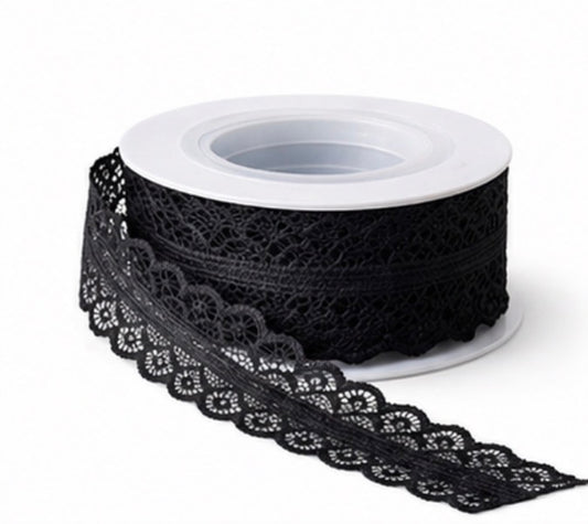 Black Lace Trim Ribbon 5 Yards