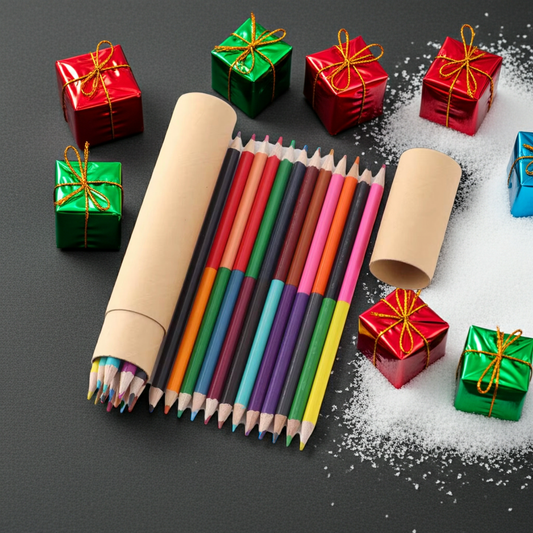 Double Ended Colored Pencils - Dual Functionality Writing & Drawing Tool for Students Artists - Versatile Colorful Pencils in Tube Packaging