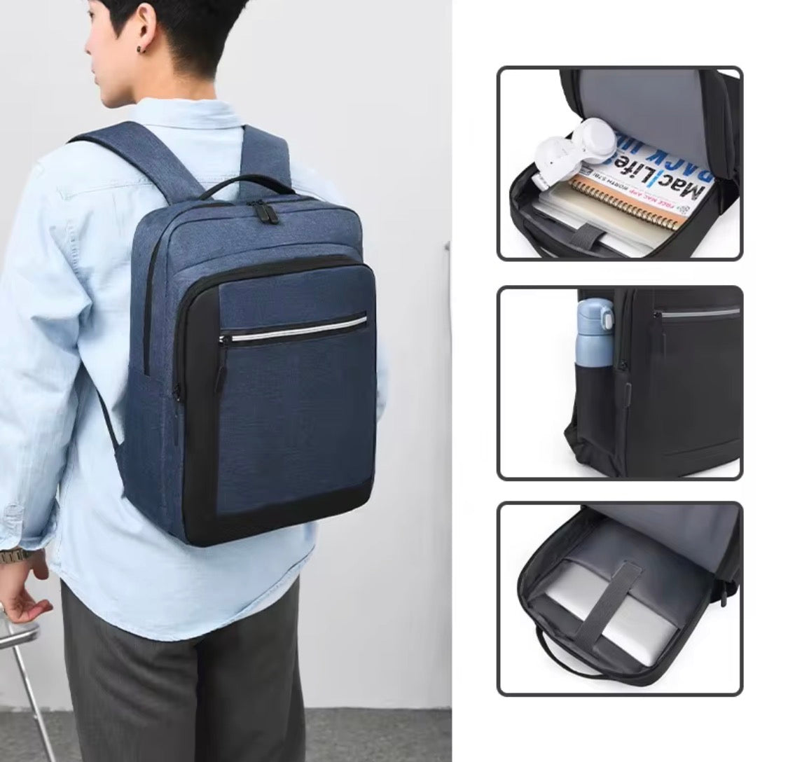 Minimalist Laptop Backpack with USB Port – Slim Travel Bag with Multiple Pockets, Fits Laptops up to 15.6”, Water-Resistant