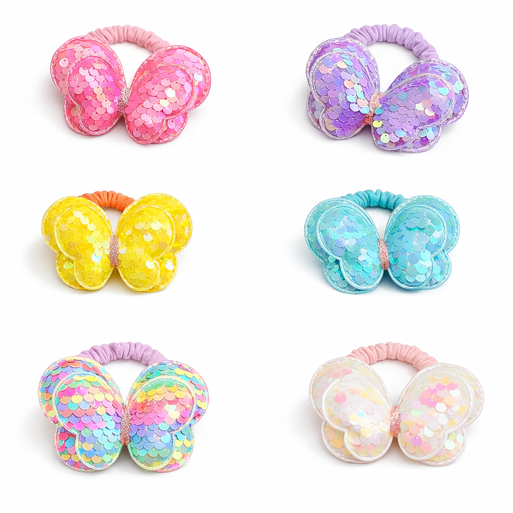Sequin Butterfly Hair Ties