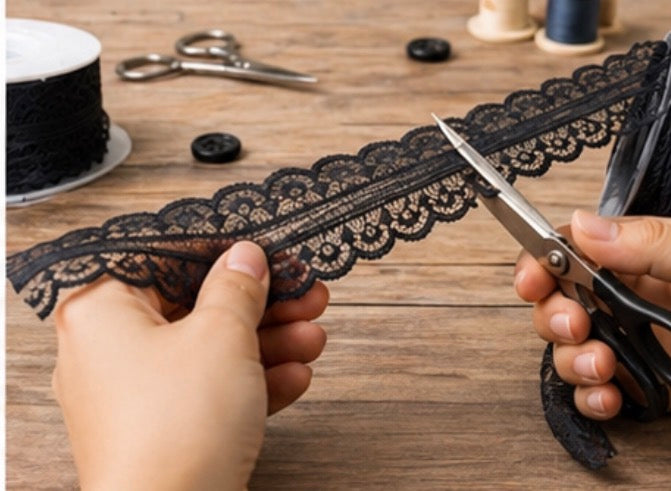 Black Lace Trim Ribbon 5 Yards