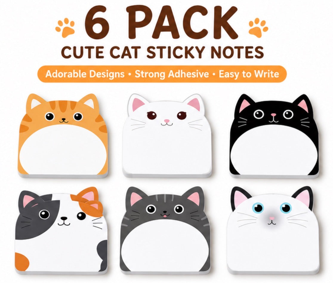 Cute Cat Sticky Notes Set