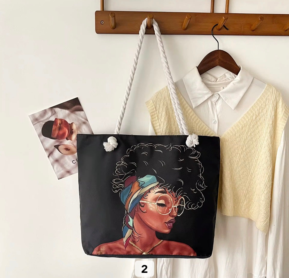 Colorful Patterned Y2K Tote Bag