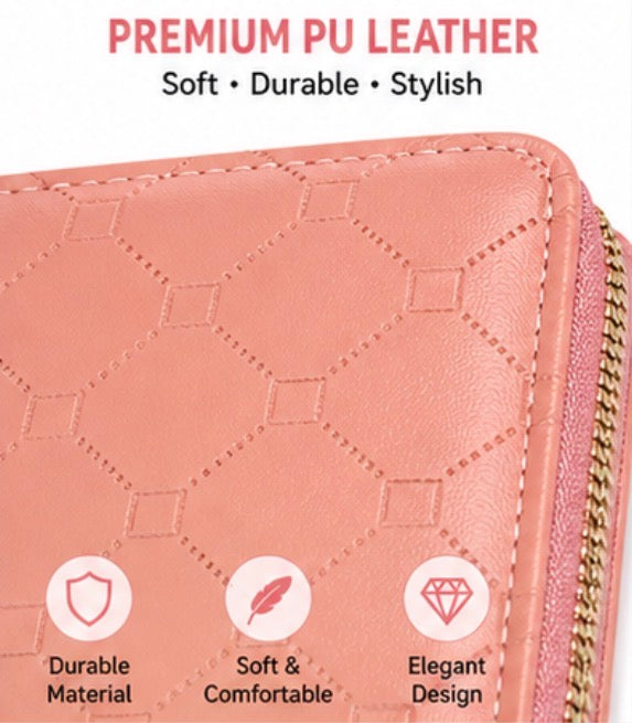 Women’s Large Capacity Zip Around Wallet Wristlet