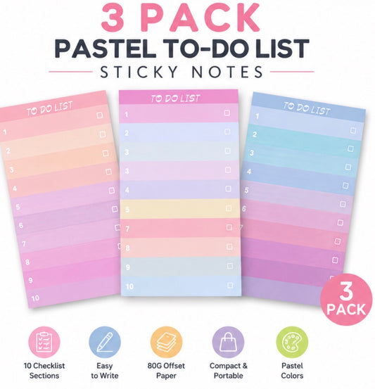Colorful Gradient To-Do List Notepads 3 in a pack