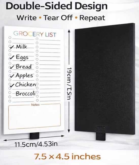 Magnetic Grocery List Notepad for Fridge