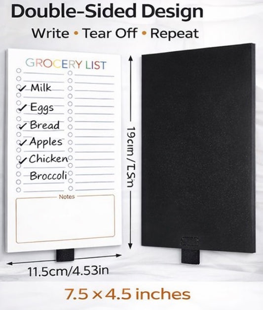 Magnetic Grocery List Notepad for Fridge