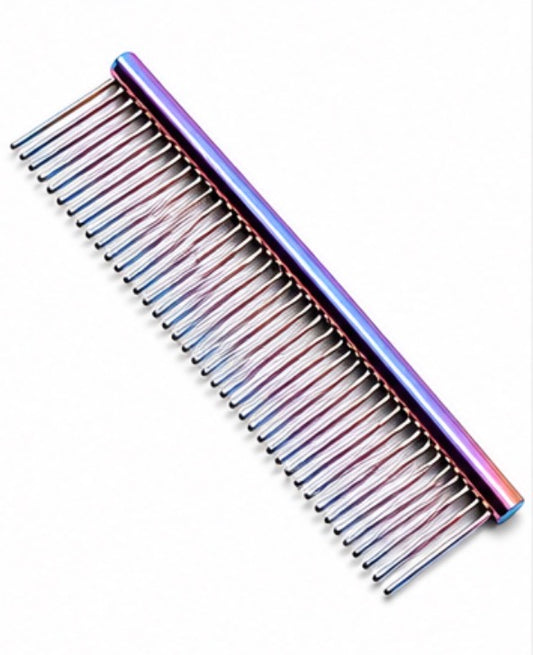 Rainbow Stainless Steel Pet Grooming Comb
