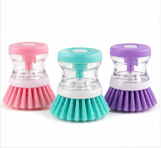 3 Pack Dish Brush with Soap Dispenser