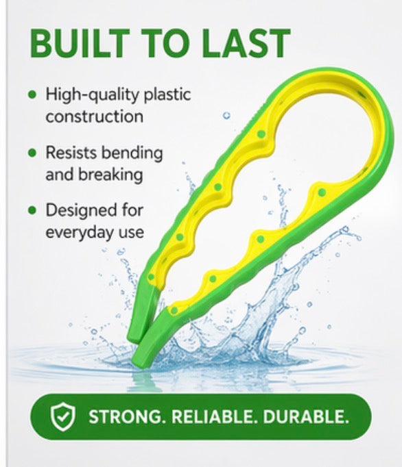 Plastic Jar Opener, Easy Grip Design, Green and Yellow