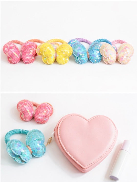Sequin Butterfly Hair Ties