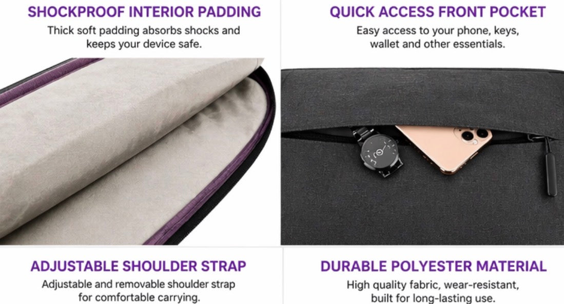 Slim Waterproof Laptop Shoulder Bag