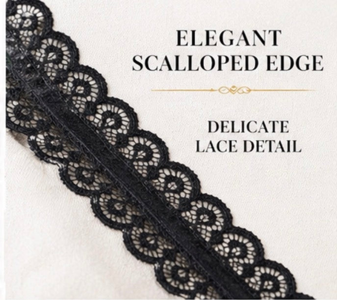 Black Lace Trim Ribbon 5 Yards