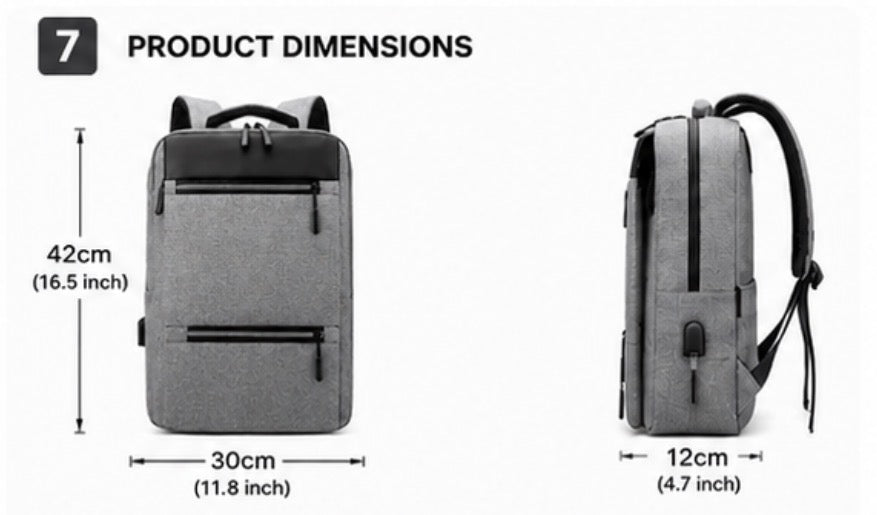 Slim Laptop Backpack | USB Charging Travel Backpack