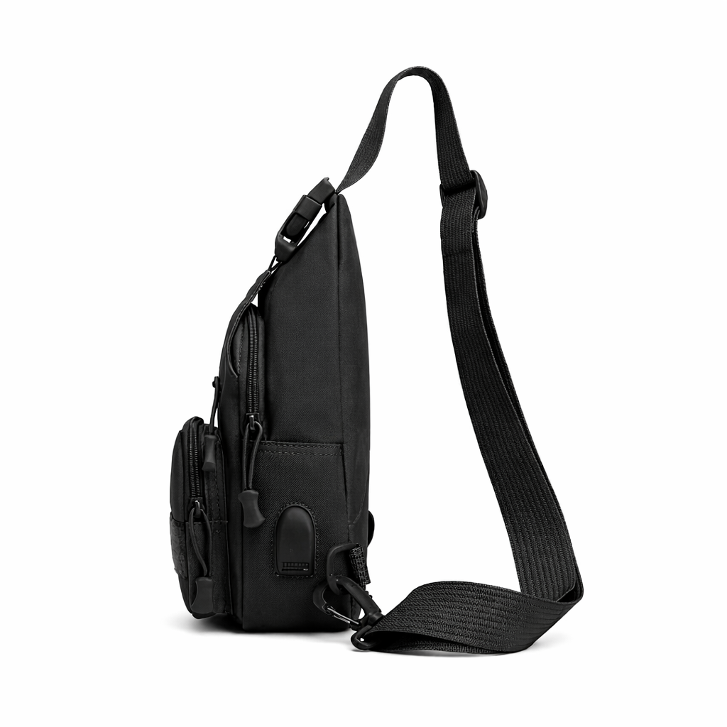 Men's Outdoor Body Bag with USB Port