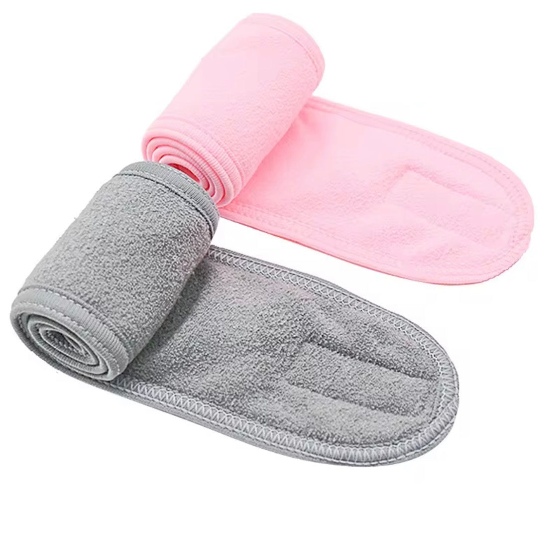 Comfortable Spa Head Band Soft Pink & Gray Options for Everyday Use Yoga Face Washing or Make Up Ideal for Daily Activities