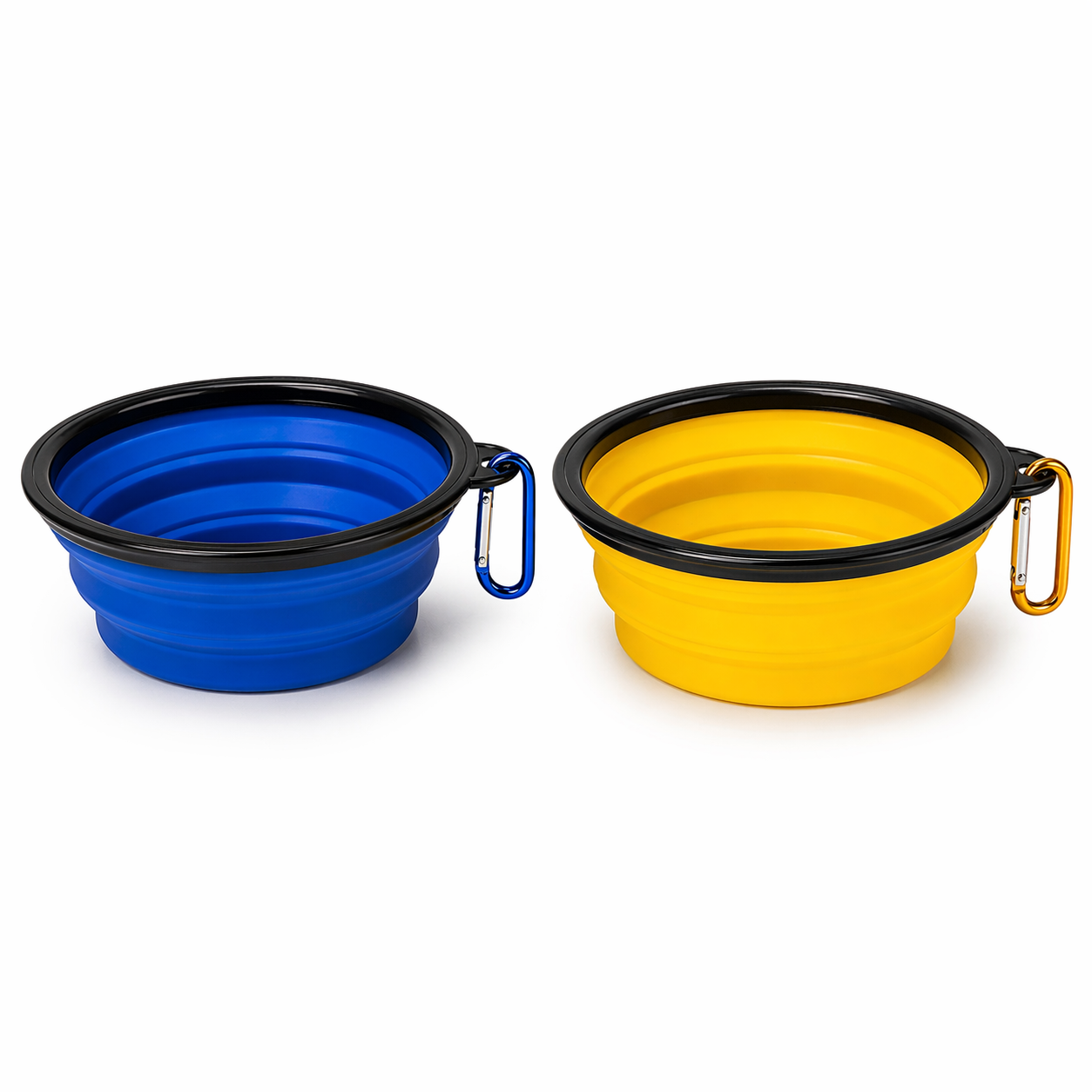Collapsible Dog Bowl 2-Pack (Blue & Yellow)