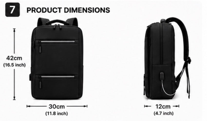 Slim Laptop Backpack | USB Charging Travel Backpack