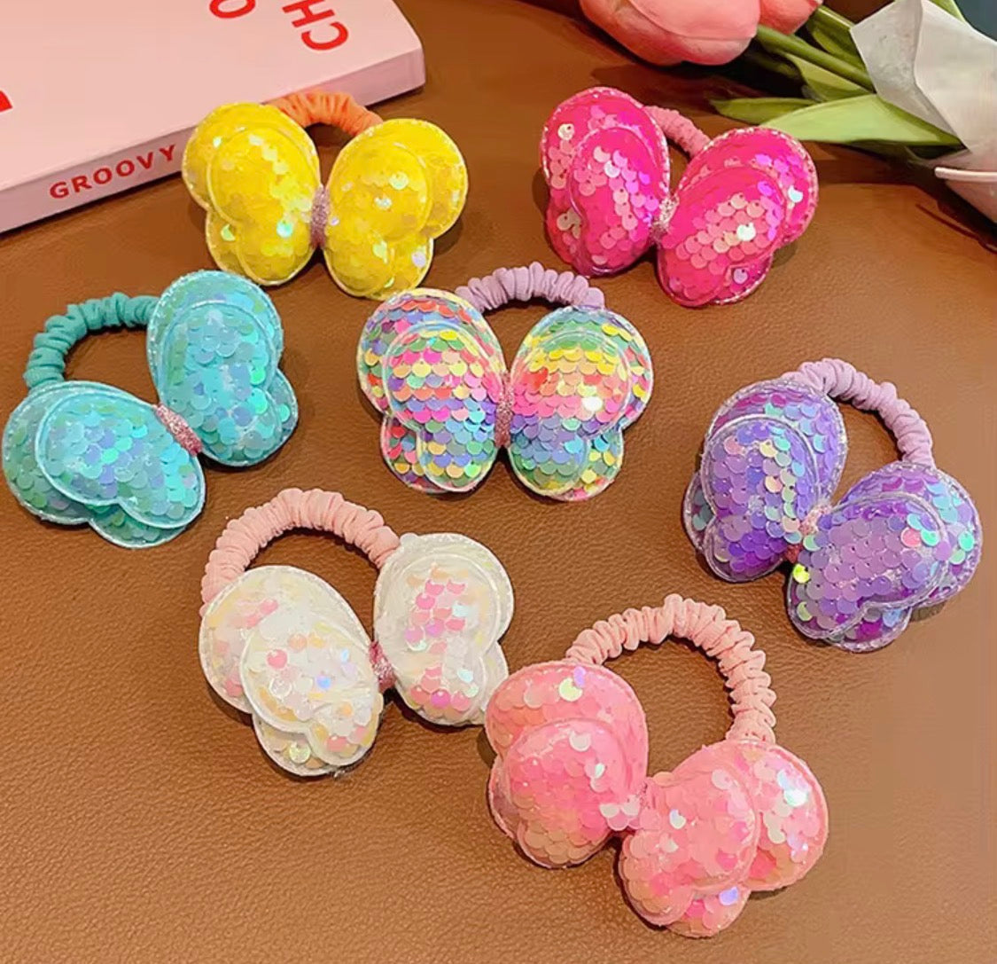 Sequin Butterfly Hair Ties