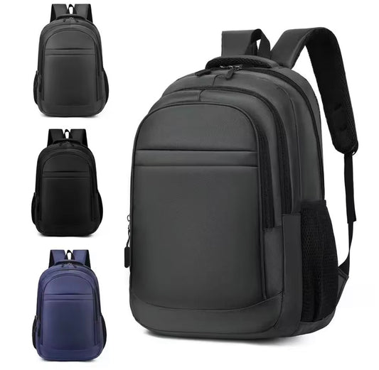 Durable Laptop Backpack Blue Black Gray Lightweight Multiple Pockets Comfortable Straps Ideal for School Travel & Everyday Use