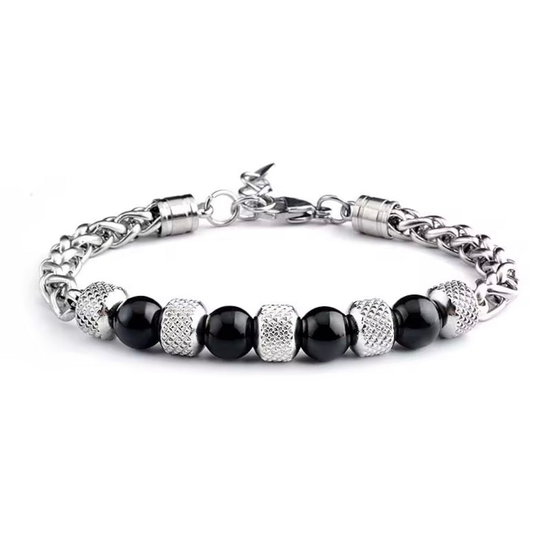 Women’s Stainless Steel Tiger Eye Bead Bracelet
