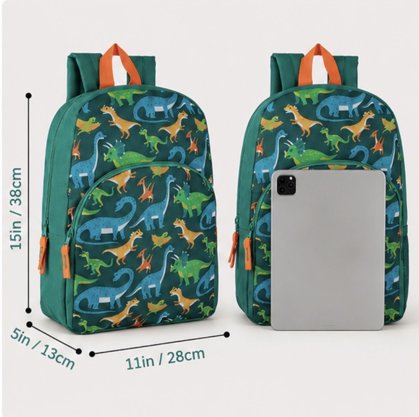 Dinosaur Print Day Bag – Lightweight Everyday Backpack