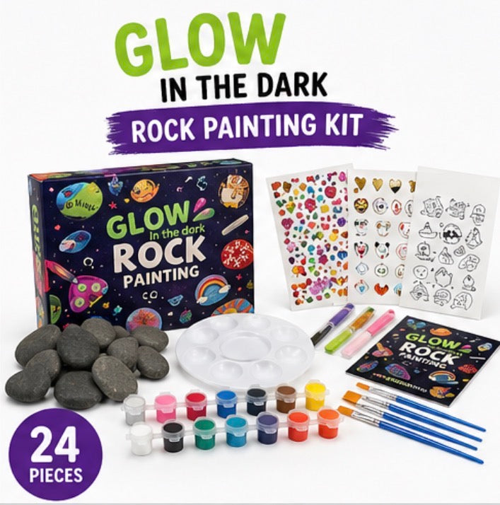 Glow in the Dark Rock Painting Kit for Kids & Adults