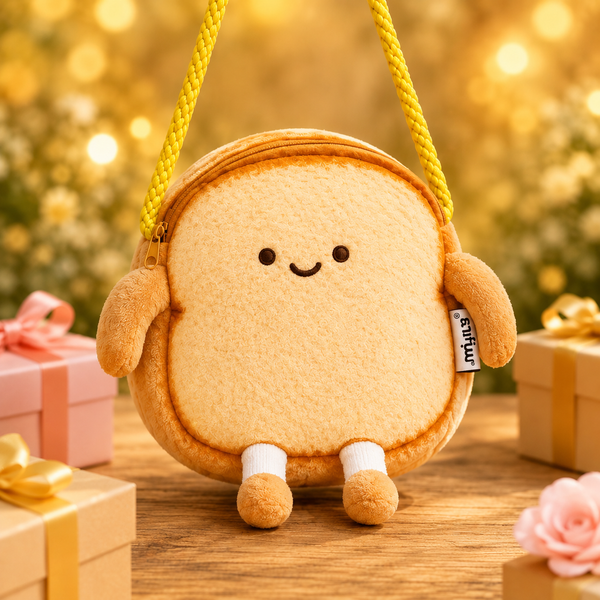 Bread shaped 🍞 Crossbody Bag, Cute Plush Toast Purse for Kids & Teens, Soft Lightweight
