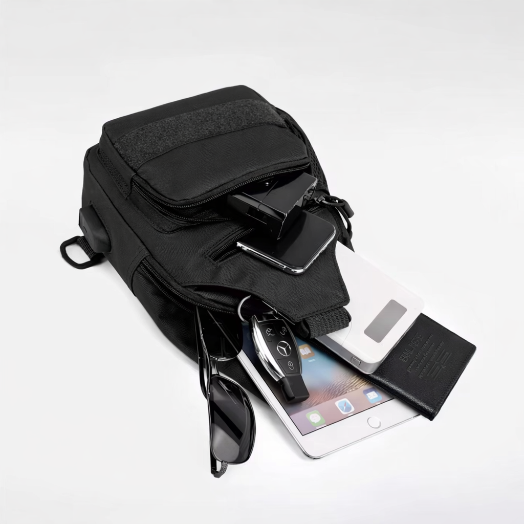 Men's Outdoor Body Bag with USB Port