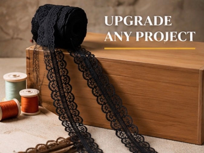 Black Lace Trim Ribbon 5 Yards