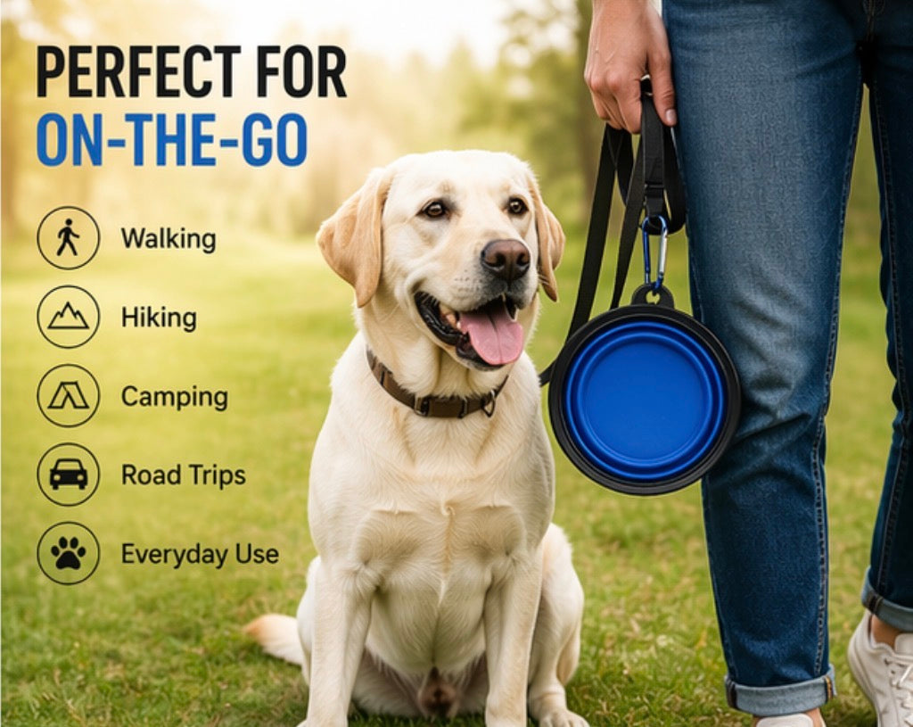 Collapsible Dog Bowl 2-Pack (Blue & Yellow)