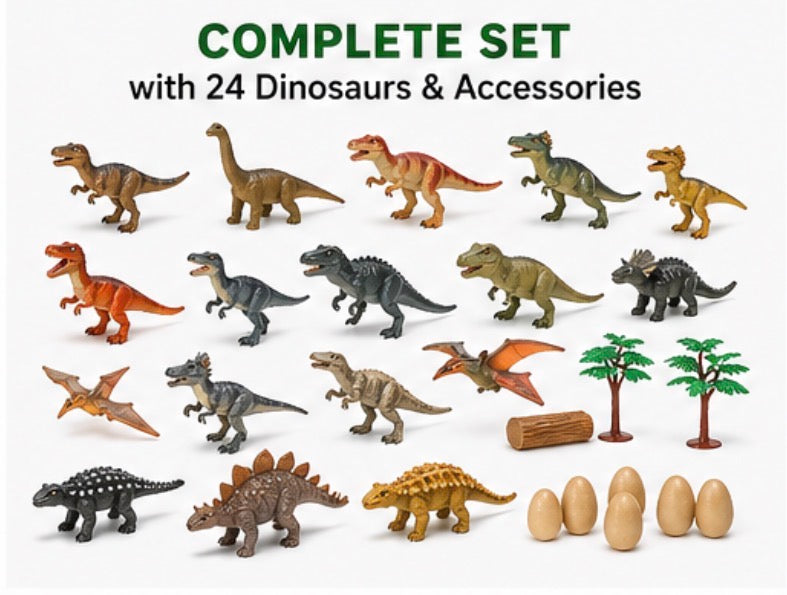 Dinosaur Toy Set for Kids â€“ 24 PCS