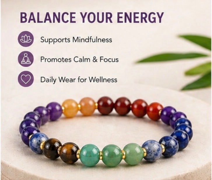 7 Chakra Gemstone Bracelet (2 pack)