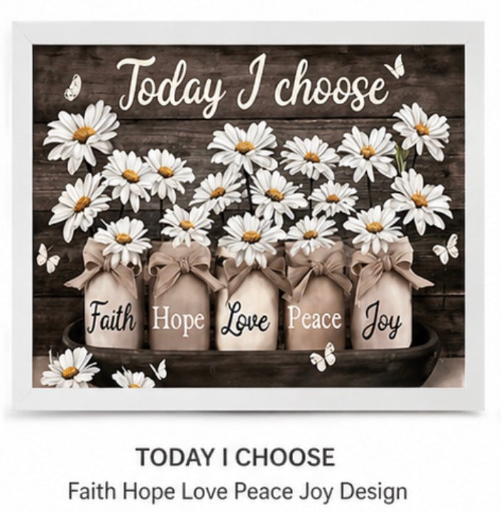 Framed Inspirational Wall Art 12x16 – Rustic Farmhouse Floral Quote Decor (4 Designs Available)